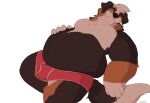  2020 anthro bernese_mountain_dog biped brown_body brown_fur bulge canid canine canis claws clothed clothing digital_drawing_(artwork) digital_media_(artwork) domestic_dog eyes_closed finger_claws fur hi_res love_handles lying male mammal molosser moobs mosin mountain_dog navel obese obese_anthro obese_male overweight overweight_anthro overweight_male paws red_clothing red_underwear simple_background sitting solo swiss_mountain_dog tail thick_thighs underwear underwear_only white_background 