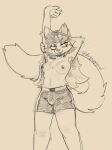 anthro boxer_briefs boxer_briefs_only cheek_tuft clothed clothing facial_tuft felid feline female fluffy fluffy_tail gynomorph hi_res intersex mammal solo_focus tail temmie_(temora) temora topless trans_(lore) trans_woman_(lore) tuft underwear underwear_only