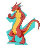 anthro claws digitigrade dragon featureless_crotch glistening glistening_body goo_creature goo_transformation horn humanoid lizardman_(artist) long_body male mythological_creature mythological_scalie mythology red_body scalie sequence solo tail transformation