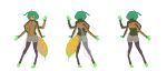 4_arms absurd_res ahoge animal_humanoid antennae_(anatomy) apocalipsejack arm_tuft arthropod arthropod_abdomen arthropod_humanoid bee big_breasts bottomwear breasts clothing compound_eyes digitigrade exoskeleton fangs female front_view green_body green_hair hair hi_res hotpants humanoid hymenopteran hymenopteran_humanoid insect insect_humanoid insect_wings jacket leggings legwear macross_frontier mandibles model_sheet multi_arm multi_limb multicolored_body open_mouth orange_body ranka_lee rear_view red_eyes shorts simple_background solo stinger_(anatomy) teeth tongue topwear tuft wings wrist_tuft