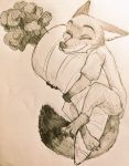  anthro canine carrot clothing disney food fox male mammal nick_wilde plushie sketch solo vegetable zootopia 剱海 