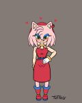  absurd_res amy_rose anthro blush blush_lines boots clothing eulipotyphlan eyelashes female footwear heart_symbol hedgehog hi_res jewelry mammal roughlove69 sega simple_coloring sonic_the_hedgehog_(series) 