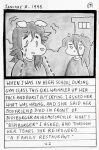 2023 ambiguous_gender anthro bodily_fluids canid canine canis clothed clothing comic crying date diary domestic_cat domestic_dog duo english_text felid feline felis greyscale hair long_hair looking_down mammal monochrome one_page_comic outside remy_boydell shaking tears text traditional_media_(artwork) wall_of_text