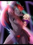  anthro black_fur blush breasts censored claws duo female fur geiru_mirua looking_at_viewer ninetales nintendo nipples nude pok&eacute;mon pok&eacute;mon_(species) pubes pussy red_fur small_breasts smile video_games zoroark 