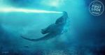  dinosaur energy flying giant_monster glowing godzilla godzilla_(2014) godzilla_(series) kaijuu monster monsterverse night no_humans ocean rain spikes submarine tail toho_(film_company) water watercraft what 