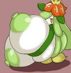  2018 absurd_res areola big_breasts blush breasts female flora_fauna flower green_hair green_nipples hair hi_res holding_breast huge_breasts humanoid hyper hyper_breasts lilligant looking_at_viewer nintendo nipples non-mammal_breasts not_furry orange_eyes petronoise plant pok&eacute;mon pok&eacute;mon_(species) simple_background solo video_games 