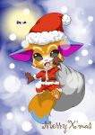  2014 clothing english_text gnar_(lol) hat league_of_legends open_mouth riot_games santa_clause snow solo text tongue tongue_out video_games 超級小守鶴 