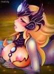  blush breasts female hinakitty_(artist) league_of_legends lying merfolk nami_(lol) nipples red_eyes riot_games tongue tongue_out video_games 