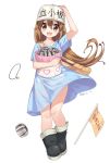  :d absurdres arm_up artist_name bag baseball_cap blue_dress boots brown_eyes brown_hair chinese_commentary clothes_writing commentary_request dated dress flag full_body hair_between_eyes hand_on_headwear hat hataraku_saibou heart highres holding holding_bag long_hair looking_at_viewer neps-l open_mouth panties platelet_(hataraku_saibou) round_teeth see-through see-through_silhouette short_sleeves shoulder_bag simple_background smile solo standing tareme teeth translation_request underwear whistle white_background white_hat wind wind_lift 