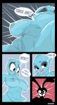  anthro blue_fur breasts cartoon_network comic darkcarnivora_(artist) english_text feline female fur husband_and_wife lagomorph mammal mature_female navel nicole_watterson nipples nude pubes pussy rabbit richard_watterson saliva seductive speech_bubble text the_amazing_world_of_gumball 