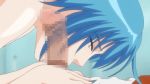  1boy 1girl animated animated_gif blue_hair censored deepthroat eyes_closed fellatio haramasete_seiryuu-kun! hetero oral penis short_hair x-ray 