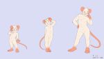  biscuit_(biscuits) child eyewear fur glasses hands_on_hip iztli male mammal model_sheet rat red_eyes rodent simple_background solo standing teenager white_fur young 