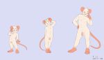  balls biscuit_(biscuits) child eyewear flaccid fur glasses hands_on_hip humanoid_penis iztli male mammal model_sheet nude penis rat red_eyes rodent simple_background solo standing teenager white_fur young 