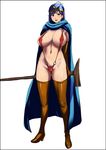  :d alternate_costume antenna_hair areola_slip areolae arisawa_masaharu arms_behind_back bangs blue_hair blush boots border breasts cameltoe cape circlet cleavage covered_nipples curvy dragon_quest dragon_quest_iii earrings elbow_gloves fantasy full_body gem gloves groin high_heel_boots high_heels holding huge_breasts jewelry lipstick long_hair looking_at_viewer makeup mole mole_under_mouth navel o-ring o-ring_bottom o-ring_swimsuit o-ring_top open_mouth orange_gloves orange_legwear pubic_hair red_eyes red_swimsuit revealing_swimsuit_(dq) sage_(dq3) sagging_breasts shiny shiny_clothes shiny_skin simple_background slingshot_swimsuit smile solo staff standing strap_gap swimsuit thigh_boots thighhighs white_background wide_hips 