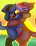  2018 ambiguous/ambiguous ambiguous_gender blush buizel camychan digital_media_(artwork) duo eyes_closed hi_res kissing nintendo pok&eacute;mon pok&eacute;mon_(species) riolu video_games 