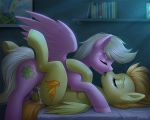  2018 bed bedroom book cum cum_in_pussy cum_inside cutie_mark dickgirl dickgirl/female digital_media_(artwork) dock duo equine eyelashes eyes_closed fan_character feathered_wings feathers female feral friendship_is_magic hair hooves inside intersex intersex/female krrrokozjabrra lucky_doo lying mammal medial_ring my_little_pony on_back open_mouth orgasm pegasus penis sex spitfire_(mlp) sweat wings wonderbolts_(mlp) 