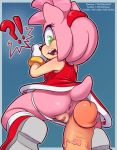  ?! amy_rose anthro anus big_penis boots bracelet clothing dress female footwear gloves hairband hedgehog imminent_sex jewelry male male/female mammal panties panties_down penis pussy simple_background sketch sonic_(series) surprise the_other_half underwear vein 