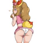  1girl animal_ears ass blonde_hair blue_eyes blush bow cosplay crop_top fake_animal_ears female fox_ears fox_tail from_behind hair_bow hand_up headband heart looking_at_viewer looking_back midriff panties paw_pose pink_bow pink_shirt pink_skirt pokemon pokemon_(anime) pokemon_xy_(anime) pussy_juice reach025 serena_(pokemon) shirt simple_background skirt sleeveless sleeveless_shirt smile solo standing tail underwear upskirt wet wet_clothes wet_panties white_background white_panties 