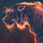  2018 ambiguous_gender black_nose digital_media_(artwork) feline feral mammal solo tamberella tiger whiskers 