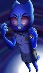 2018 4_fingers angry anthro blue_fur breasts cartoon_network cat digital_media_(artwork) feline female frown fur high-angle_view isolatedartest_(artist) mammal nicole_watterson pose simple_background solo standing the_amazing_world_of_gumball whiskers wide_eyed 