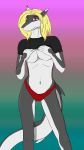  5_fingers anthro breasts clothing female fish marine non-mammal_breasts panties shark simple_background solo tlakos underwear 