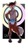  anthro canine diaper ear_piercing fox fur hypnosis looking_at_viewer male mammal mind_control navel nipples orange_fur piercing roger_the_cat solo spiral_eyes 