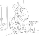  age_difference asgore_dreemurr asriel_dreemurr balls boss_monster cub duo father father_and_son handjob humanoid_penis incest male male/male monochrome parent penis sex son twisteddragon undertale video_games young 
