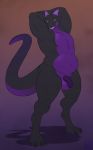 anthro balls belly claws digitigrade dragon gideon_(gylph) horn lizard male multicolored_scales musclegut muscular muscular_male nazuu-m0nster nude overweight overweight_male penis presenting purple_penis purple_scales reptile scales scalie solo 
