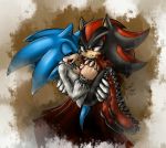  2012 anthro blush clothed clothing duo eyelashes hedgehog leonstar male male/male mammal open_mouth red_eyes shadow_the_hedgehog signature smile sonic_(series) sonic_the_hedgehog tongue 