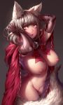  animal_ears naked_cape nipples rico_(game00985) tail thighhighs 