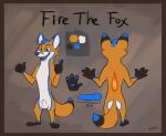  3_toes 4_fingers animal_genitalia blue_markings blue_nails blue_tongue canine colored_nails dipstick_ears dipstick_tail feet fire_the_fox fox fully_sheathed fur idrawpornsometimes knot male mammal markings multicolored_fur multicolored_tail paws penis red_fox sheath smile toes 