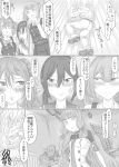  4girls admiral_(kantai_collection) akebono_(kantai_collection) bald bell belt blush bow bowtie breasts buttons closed_mouth collared_shirt comic double_bun dragon_ball dress eyebrows_visible_through_hair flower greyscale hair_bell hair_between_eyes hair_flower hair_ornament hair_ribbon headgear highres indoors jingle_bell kantai_collection kasumi_(kantai_collection) long_sleeves looking_away lying machinery michishio_(kantai_collection) monochrome multiple_girls murakumo_(kantai_collection) muscle neckerchief necktie on_side pants pinafore_dress remodel_(kantai_collection) ribbon rigging sailor_collar school_uniform serafuku shirt shoes short_sleeves side_ponytail sidelocks smile smoke speech_bubble sweat taneichi_(taneiti) thumbs_up translation_request tress_ribbon turret twintails veins weapon wooden_floor yamcha_pose 