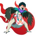  ambiguous_gender anthro beak decidueye diaper feathered_wings feathers furrychrome nintendo pok&eacute;mon pok&eacute;mon_(species) shiny_pok&eacute;mon simple_background solo video_games wings 