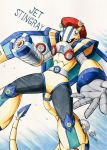  akabane_jin capcom english_text jet_stingray machine mask mega_man_x_(series) pose reploid robot signature stingray text video_games wings 