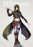  abs bad_id bad_tumblr_id boots coat dagger dual_wielding fingerless_gloves fire_emblem fire_emblem:_akatsuki_no_megami gloves green_hair grey_background gzei holding holding_dagger holding_weapon male_focus simple_background solo sothe weapon yellow_eyes 