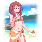  brown_eyes brown_hair pixel_art uraraka_ochako wannabepixels 