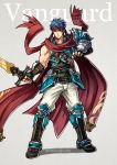  armor bad_id bad_tumblr_id blue_eyes blue_hair breastplate fingerless_gloves fire_emblem fire_emblem:_akatsuki_no_megami fire_emblem:_souen_no_kiseki gloves greaves grey_background gzei headband holding holding_sword holding_weapon ike looking_at_viewer male_focus pauldrons scarf simple_background solo sword weapon 