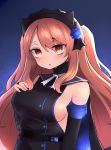  breasts commentary_request detached_sleeves eyebrows_visible_through_hair hair_between_eyes hair_ribbon hairband hand_on_own_chest highres long_hair looking_at_viewer medium_breasts neit_ni_sei open_mouth orange_eyes orange_hair original ribbon sidelocks solo two_side_up upper_body virtual_youtuber 
