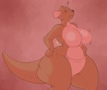  2017 anthro big_breasts big_butt breasts butt disney eyelashes featureless_breasts featureless_crotch female kanga kangaroo mammal marsupial mature_female nude plushie pouch_(anatomy) signirsol simple_background solo thick_tail thick_thighs uncomfortable voluptuous wide_hips winnie_the_pooh_(franchise) 