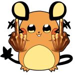  ambiguous_gender dedenne humanoid_hands looking_at_viewer mammal middle_finger nintendo pok&eacute;mon pok&eacute;mon_(species) pop_team_epic reaction_image rodent simple_background smile solo video_games whiskers white_background 