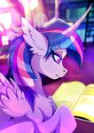  2018 blurred_background book chest_tuft equine eyelashes eyeshadow feathered_wings feathers female feral friendship_is_magic fur hair hi_res hooves horn inner_ear_fluff inside ladder library makeup mammal mascara multicolored_hair my_little_pony nude portrait purple_eyes purple_feathers rariedash reading solo studying tuft twilight_sparkle_(mlp) winged_unicorn wings 