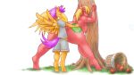  anthro anthrofied apple big_macintosh_(mlp) blush breasts clothed clothed_sex clothing crossgender duo earth_pony equine feathered_wings feathers female food freckles friendship_is_magic fruit horse male male/female mammal my_little_pony orange_feathers pegasus pony scootaloo_(mlp) sex tree vaginal weasselk wings young 