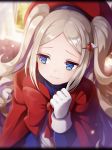  artist_request blonde_hair blue_eyes bow cape cardcaptor_sakura cosplay gloves hair_ornament hairclip hat kinomoto_sakura kinomoto_sakura_(cosplay) long_hair looking_to_the_side naegling official_art phantom_of_the_kill red_bow red_cape red_hat twintails white_gloves 