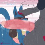  &lt;3 &lt;3_eyes all_fours anthro anthro_on_anthro balls big_balls big_butt big_penis black_fur blue_fur blush butt canine coldfrontvelvet duo fur huge_balls huge_butt huge_penis hyper hyper_balls hyper_penis imminent_sex lucario male male/male mammal nintendo penis pok&eacute;mon pok&eacute;mon_(species) red_eyes thick_thighs video_games wide_hips yellow_fur zoroark 