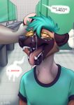  african_wild_dog afterglow anthro bathroom canine cum cum_on_face cumshot duo ear_pull ejaculation fur hair hohtosusi humiliation hypnosis insult male mammal mind_control open_mouth orgasm public_toilet spiral_eyes toilet tongue tongue_out 