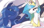  2015 crown duo equine famosity female feral friendship_is_magic horn jewelry mammal my_little_pony necklace princess_celestia_(mlp) princess_luna_(mlp) probablyfakeblonde sibling sisters winged_unicorn wings 