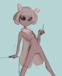 2018 antennae anthro arthropod female front-view fur hair insect invalid_tag moth mothgirl puapka simple_background solo standing wings 