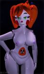  3d_(artwork) animatronic anthro baby_(fnafsl) bexstinsfm big_breasts breasts digital_media_(artwork) female five_nights_at_freddy&#039;s green_eyes humanoid machine nipples not_furry nude pinup pose pussy robot simple_background sister_location smile smirk standing video_games 