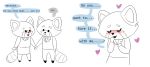  &lt;3 2018 aggressive_retsuko anthro beauty_mark belisssyma blush clothed clothing comic dialogue duo english_text eyes_closed female hand_holding hi_res male mammal red_panda resasuke retsuko sanrio standing text 