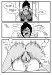  1girl anus ass bed boku_no_hero_academia breasts cheating comic eyebrows midoriya_inko milf open_mouth overwhelmingmother penis pussy pussy_juice saliva teeth testicles text_focus vaginal 
